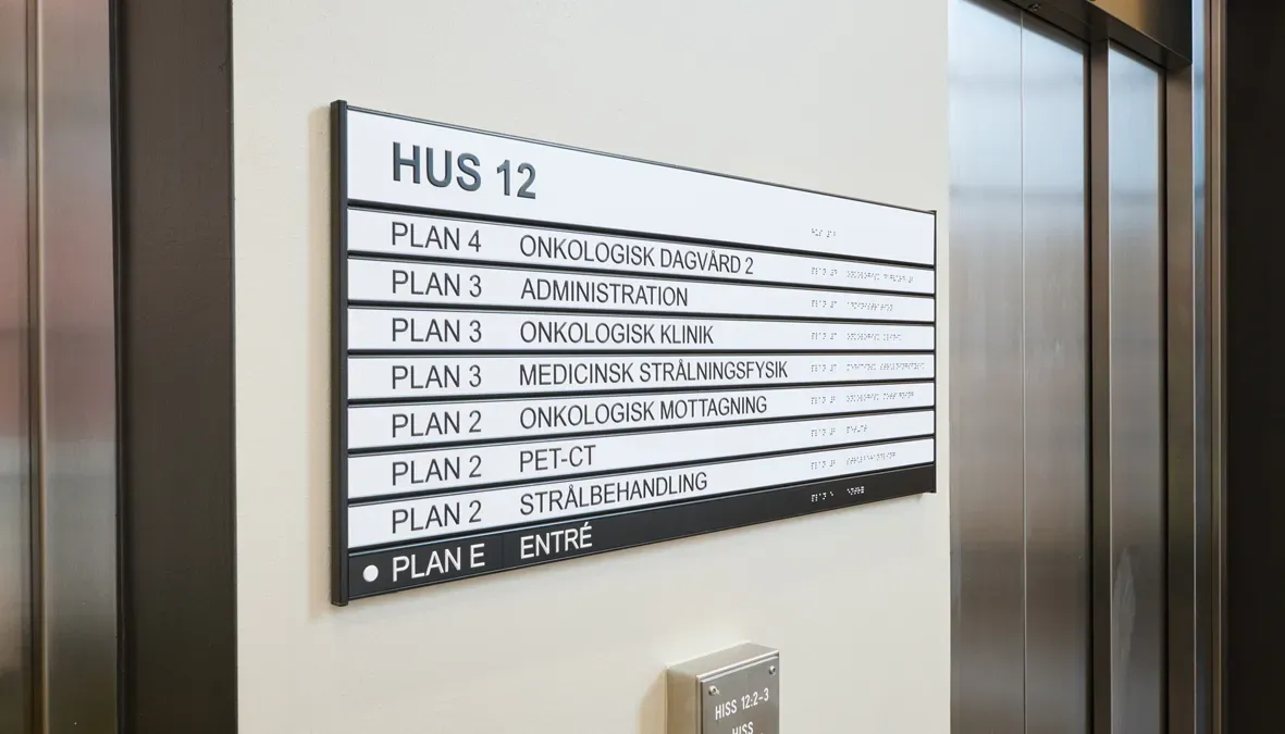 Kalmar sjukhus orienteringsskylt